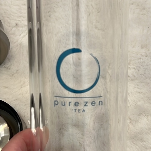 Pure Zen glass tea tumbler 13oz with neoprene sleeve & stainless steel infuser - Picture 6 of 10